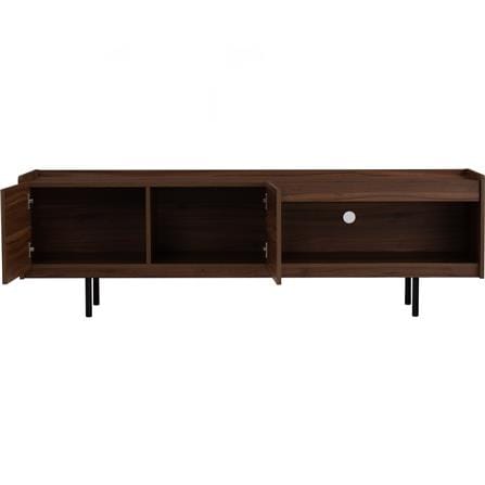 NUHOOM DENVER 1.8M TV CABINET IN MATT BLACK EPOXY COLOUR LEG, WALNUT COLOUR TOP