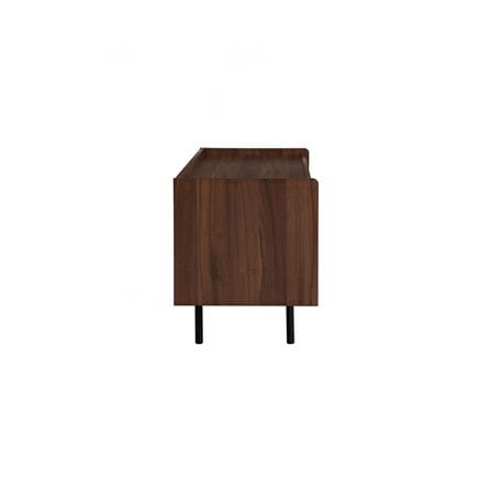 NUHOOM DENVER 1.8M TV CABINET IN MATT BLACK EPOXY COLOUR LEG, WALNUT COLOUR TOP