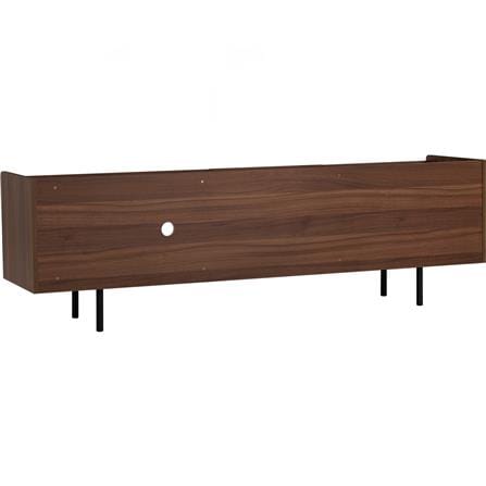 NUHOOM DENVER 1.8M TV CABINET IN MATT BLACK EPOXY COLOUR LEG, WALNUT COLOUR TOP