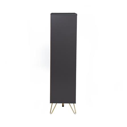 NUHOOM VOLOS MULTI FUNCTION CABINET IN GOLD COLOUR METAL LEG, BLACK COLOUR TOP