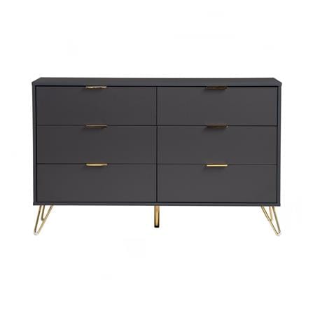 NUHOOM VOLOS 1.2M SIDEBOARD IN GOLD COLOUR METAL LEG, BLACK COLOUR TOP