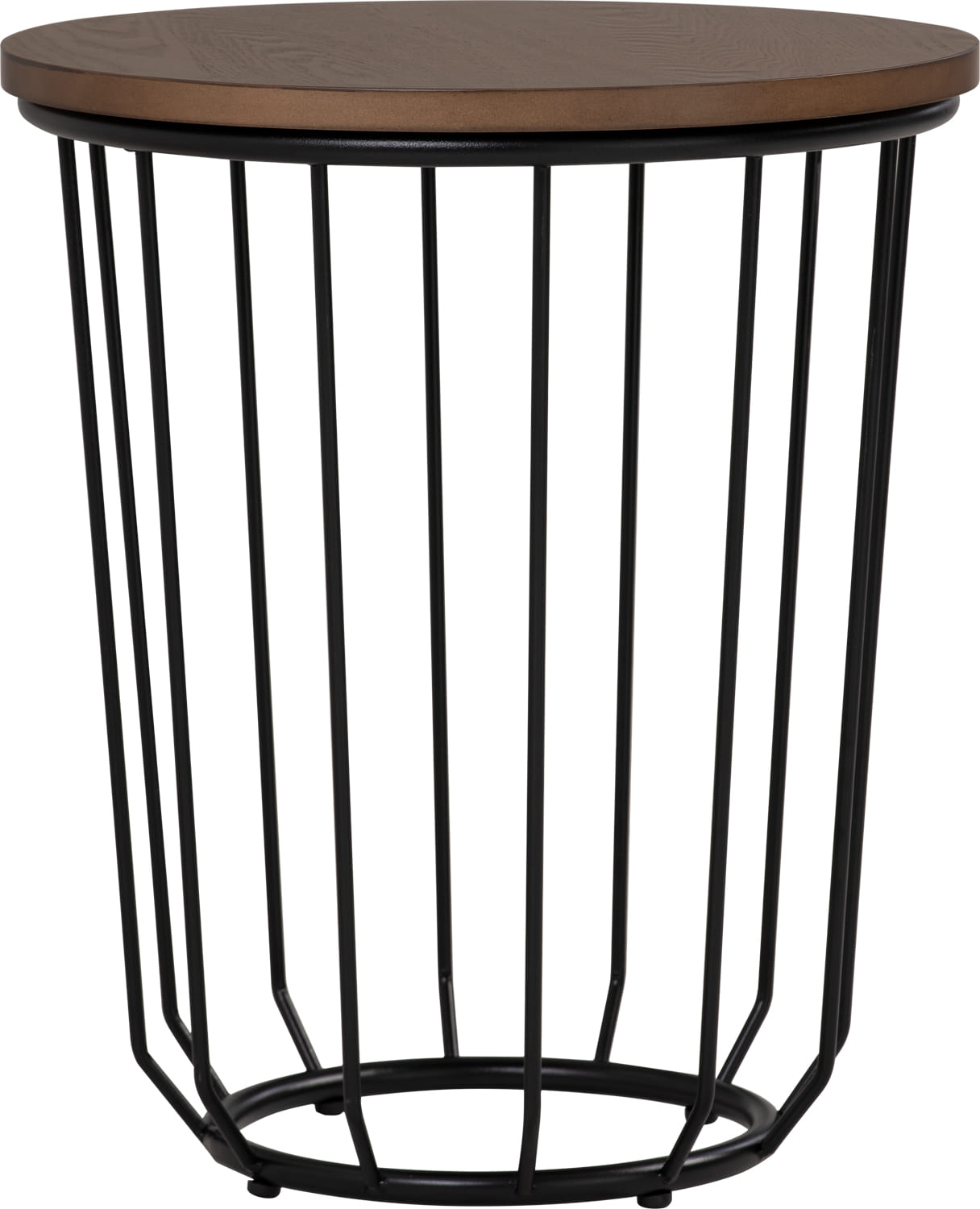 NESTHOUZ FLUX ROUND SIDE TABLE IN COCOA COLOUR TOP, MATT BLACK EPOXY LEG