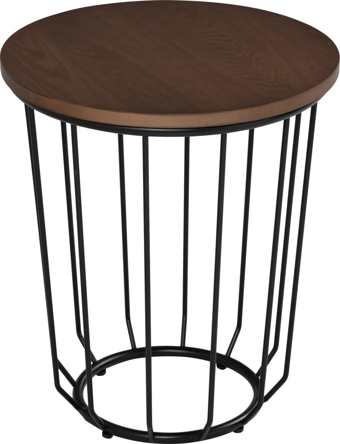 NESTHOUZ FLUX ROUND SIDE TABLE IN COCOA COLOUR TOP, MATT BLACK EPOXY LEG