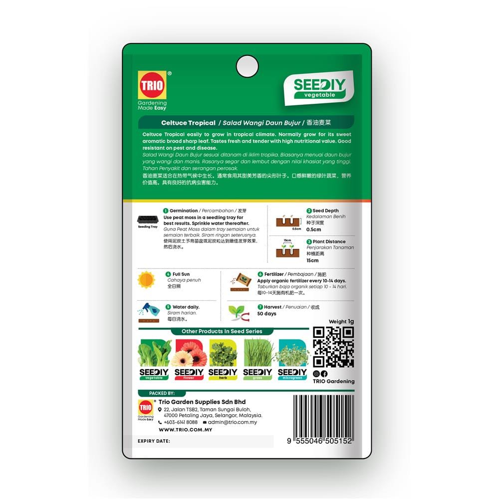 TRIO SEEDIY CELTUCE TROPICAL SEED