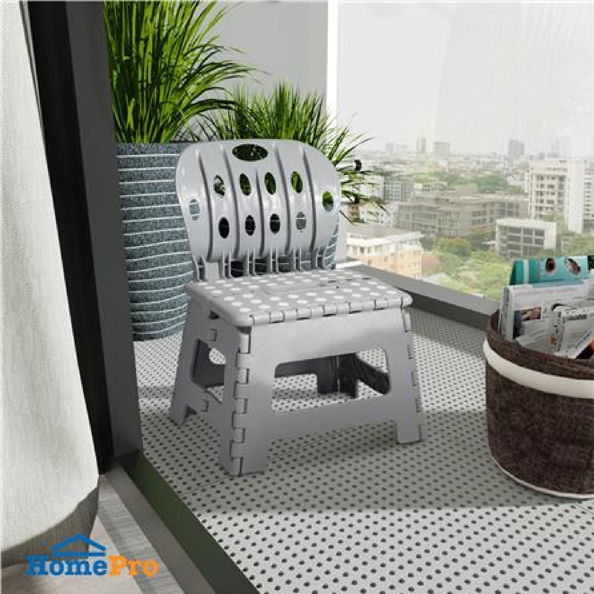 FURDINI BATHROOM FOLDABLE STOOL PETTY GRY