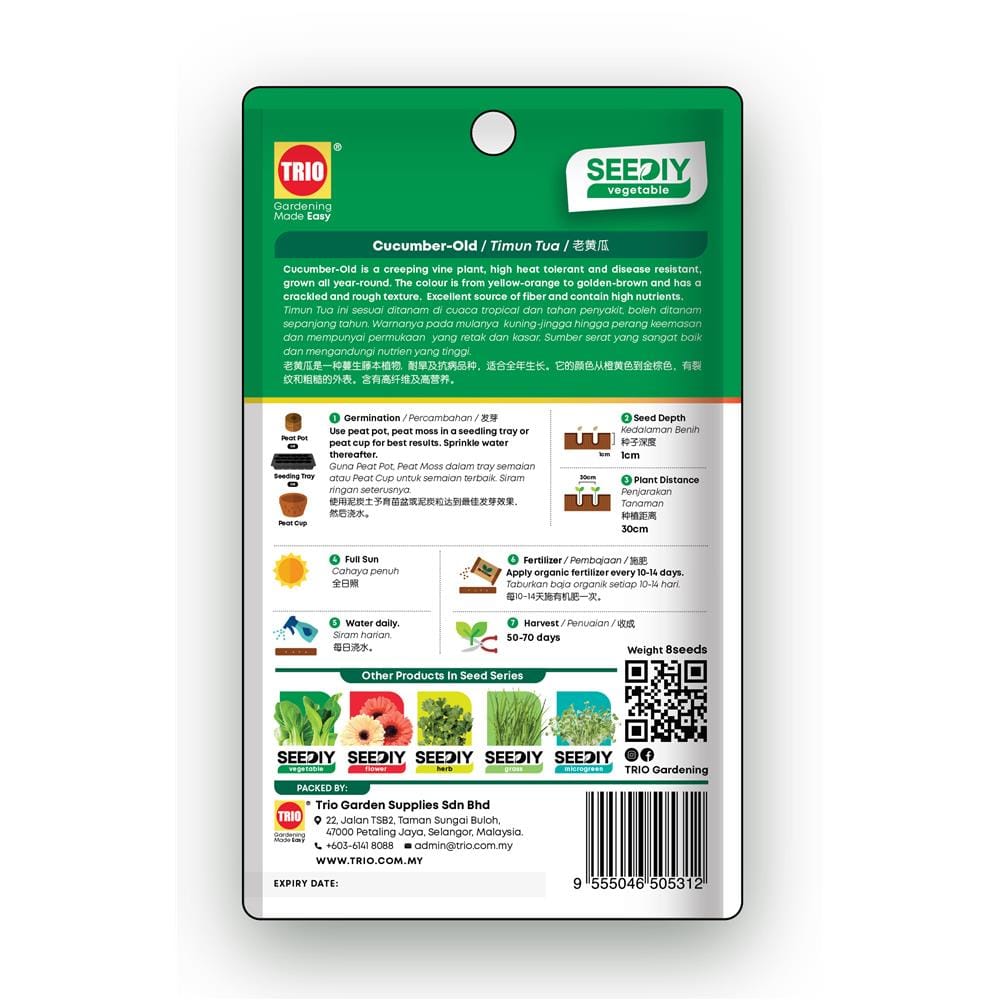 TRIO SEEDIY CUCUMBER-OLD SEED
