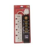 MORRIES EXTENSION SOCKET 4GANG 3.0M WITH NEON WHITE MS3244-3