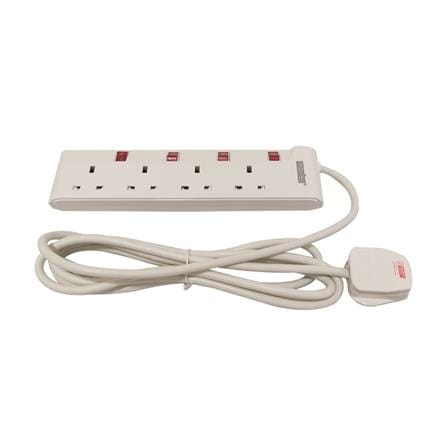 MORRIES EXTENSION SOCKET 4GANG 3.0M WITH NEON WHITE MS3244-3