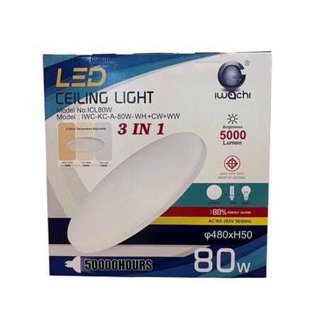 IWACHI CEILING LAMP IWC 80W CLMP 3 IN 1 ACRYLIC  WHITE 19"