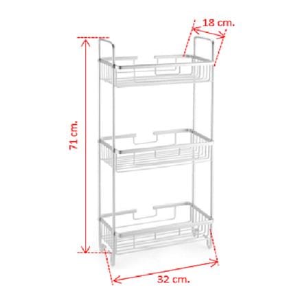 MOYA BATH RACK 3TIER KU112.01 ALUMINIUM (H71XW32XD18 CM)