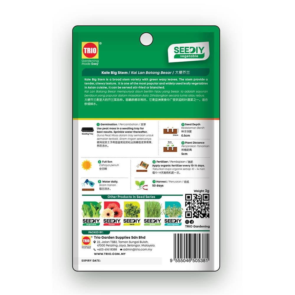 TRIO SEEDIY KALE BIG STEM SEED