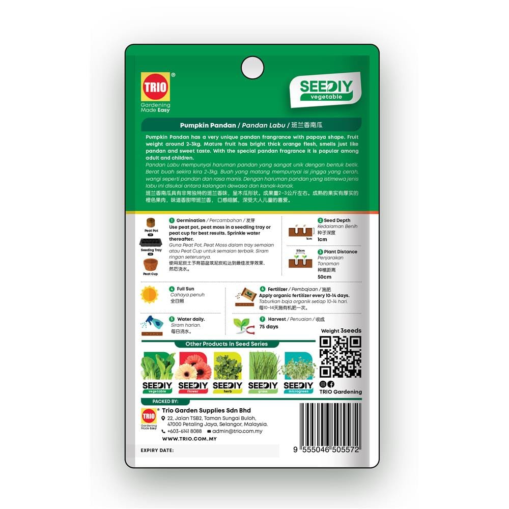 TRIO SEEDIY PUMKIN PANDAN SEED