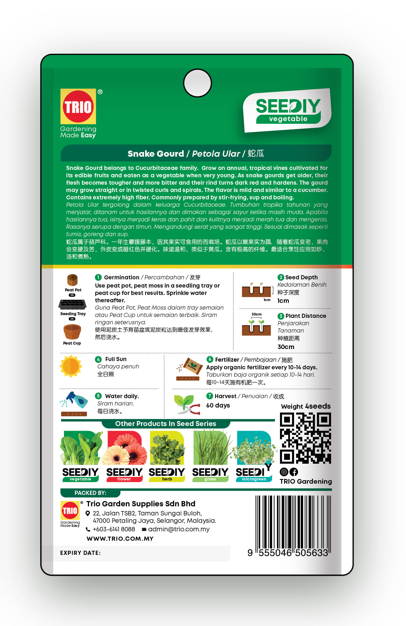 TRIO SEEDIY SNAKE GOURD SEED