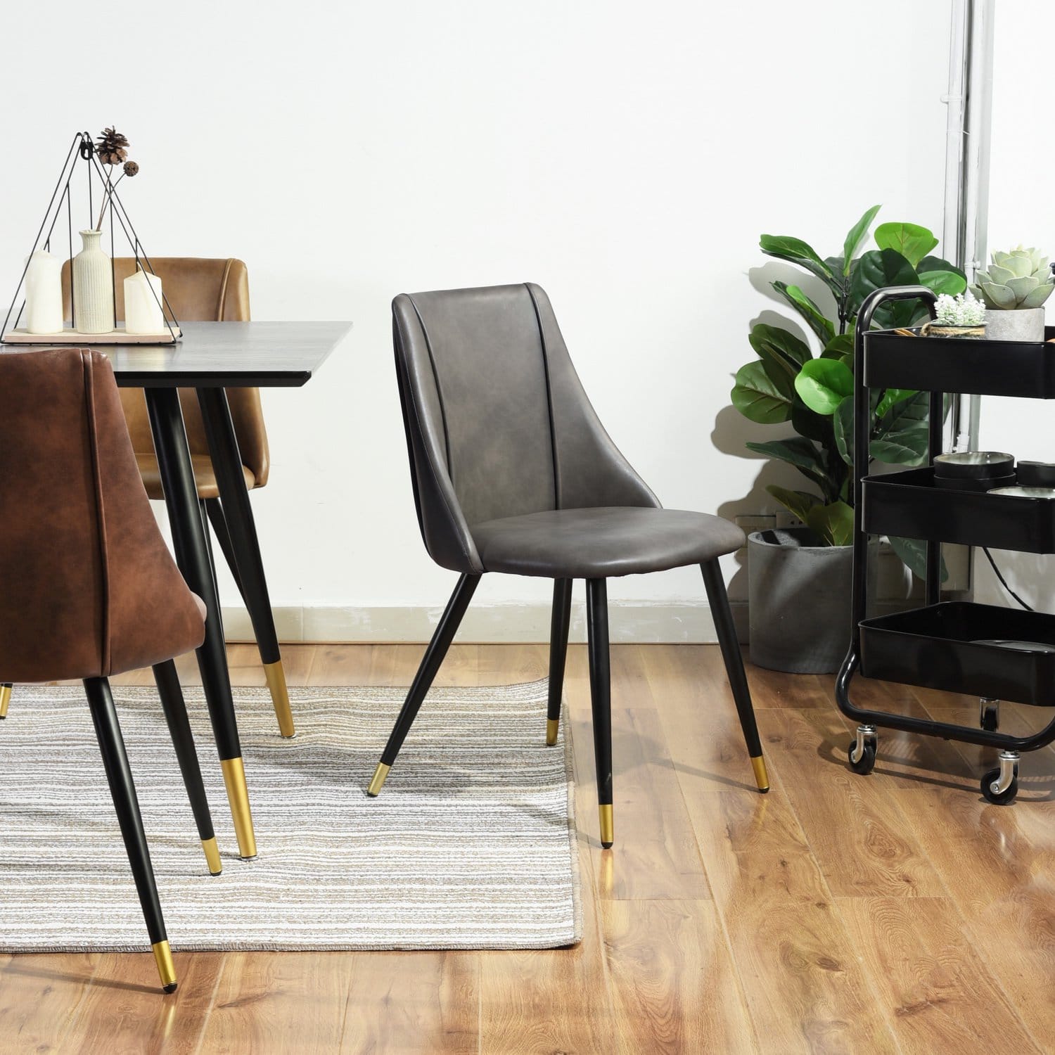 FURDINI SMEG DINING SIDE CHAIR PU GREY