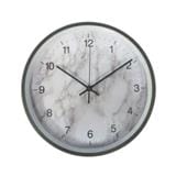 WALL CLOCK 12" GREY METAL SILENT MARBLE DIAL