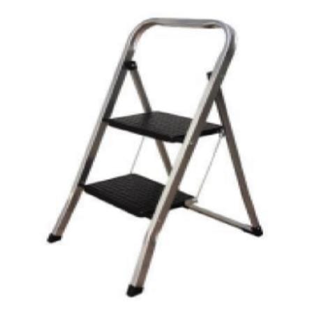 JUN HONG 2 STEPS LADDER JH12102 BLACK/SILVER