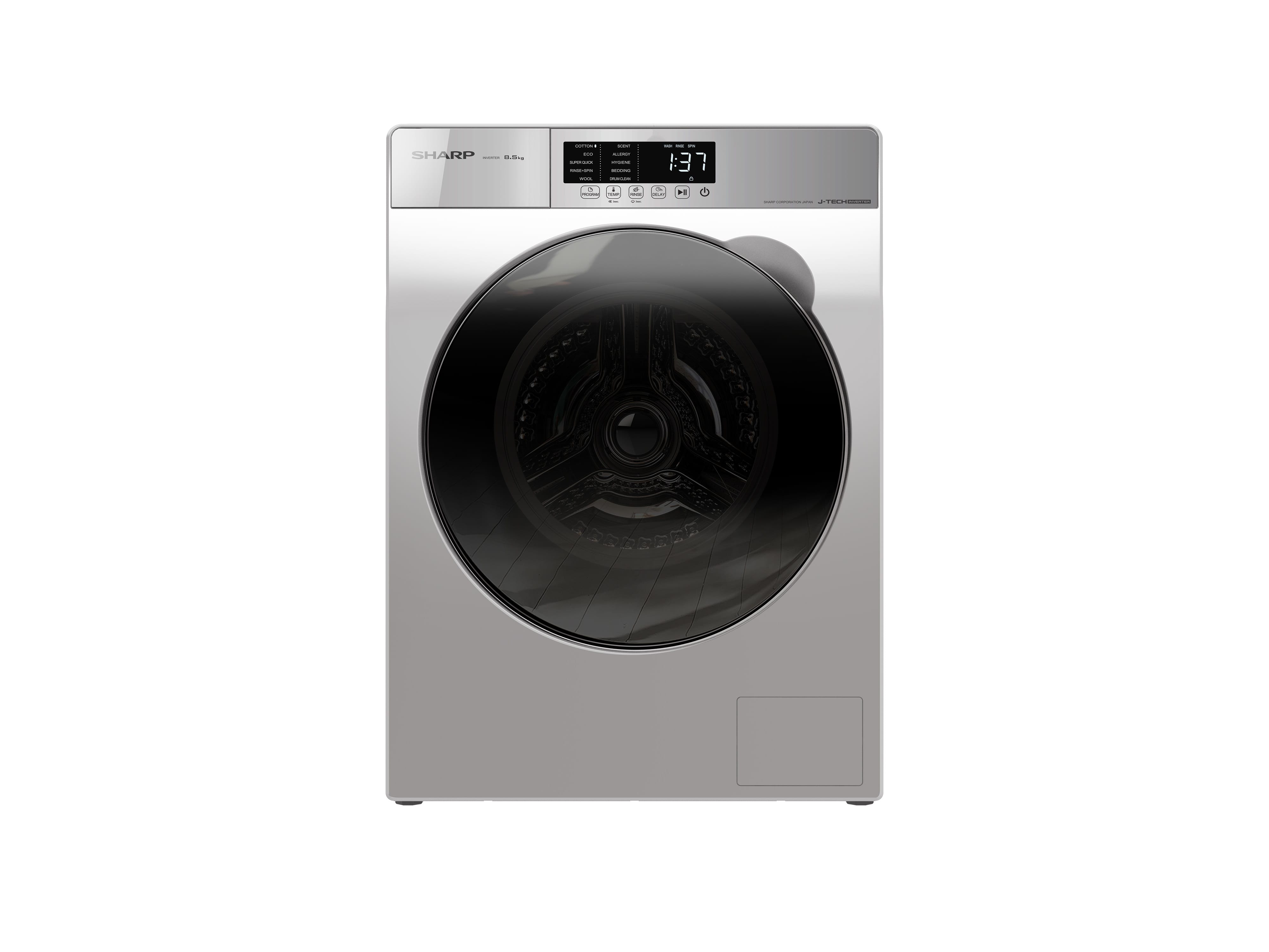 SHARP FRONT LOAD WASHING MACHINE ESFK852EMW 8.5KG SILVER