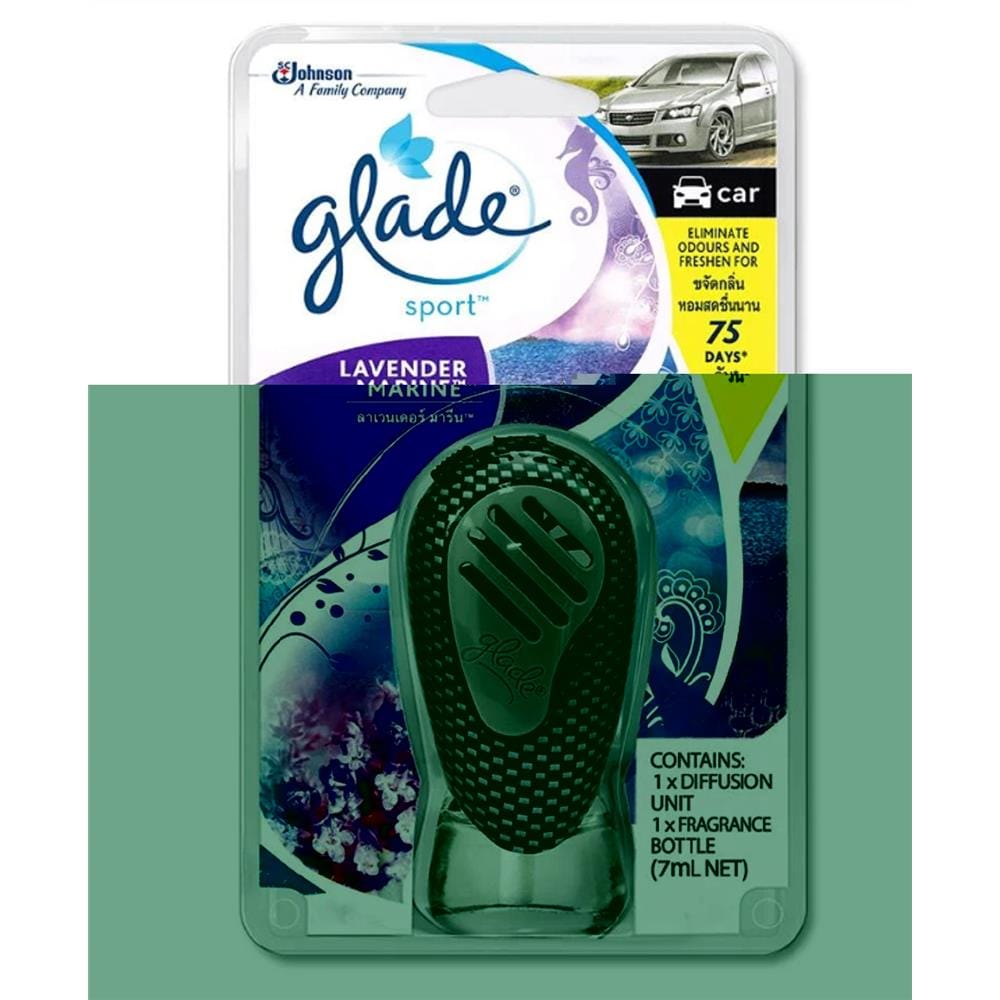 GLADE SPORT CAR AIR FRESHENER 7ML LAVENDER MARINE