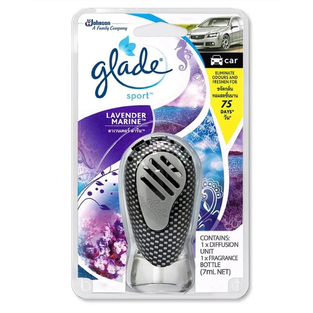 GLADE SPORT CAR AIR FRESHENER 7ML LAVENDER MARINE