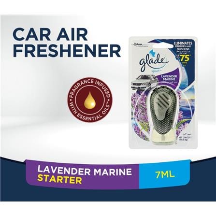 GLADE SPORT CAR AIR FRESHENER 7ML LAVENDER MARINE