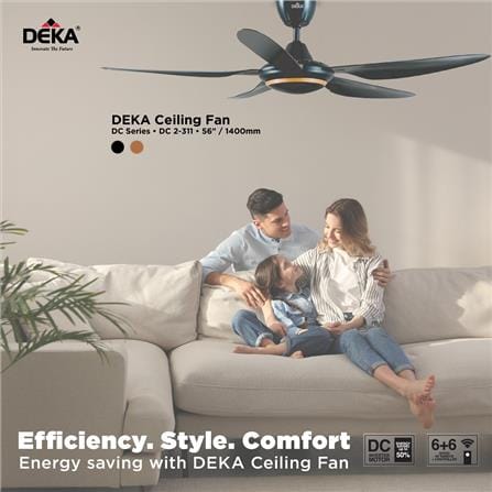 CEILING FAN DC2 311 GUN METAL DEKA 5 BLADES ABS 56"