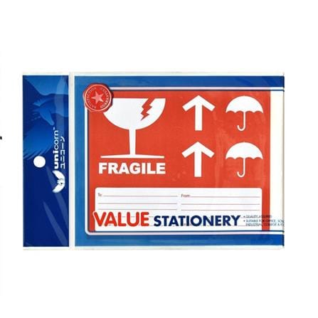 UNICORN FRAGILE STICKER 5s PACK RED/WHITE