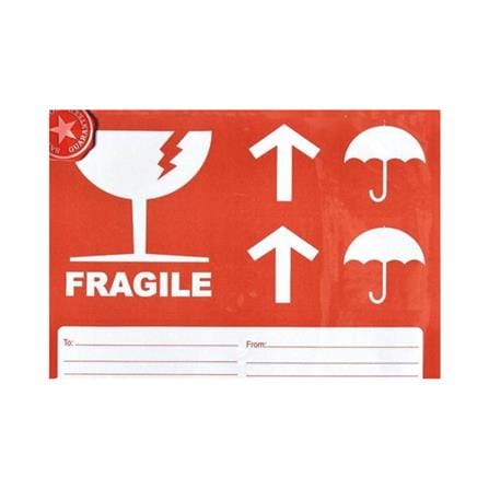 UNICORN FRAGILE STICKER 5s PACK RED/WHITE