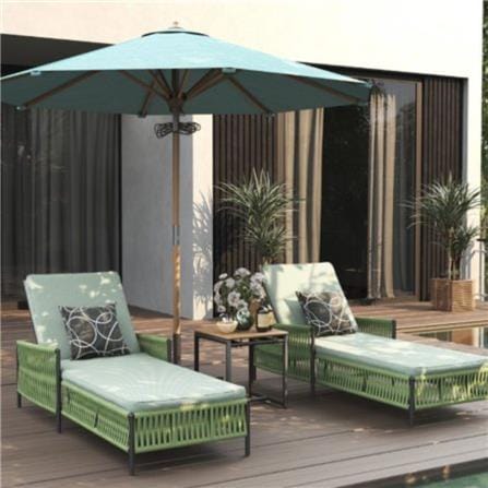 SPRING PARASOL SPRING OUTDOOR UMBRELLLA D229X240CM DARK GREEN