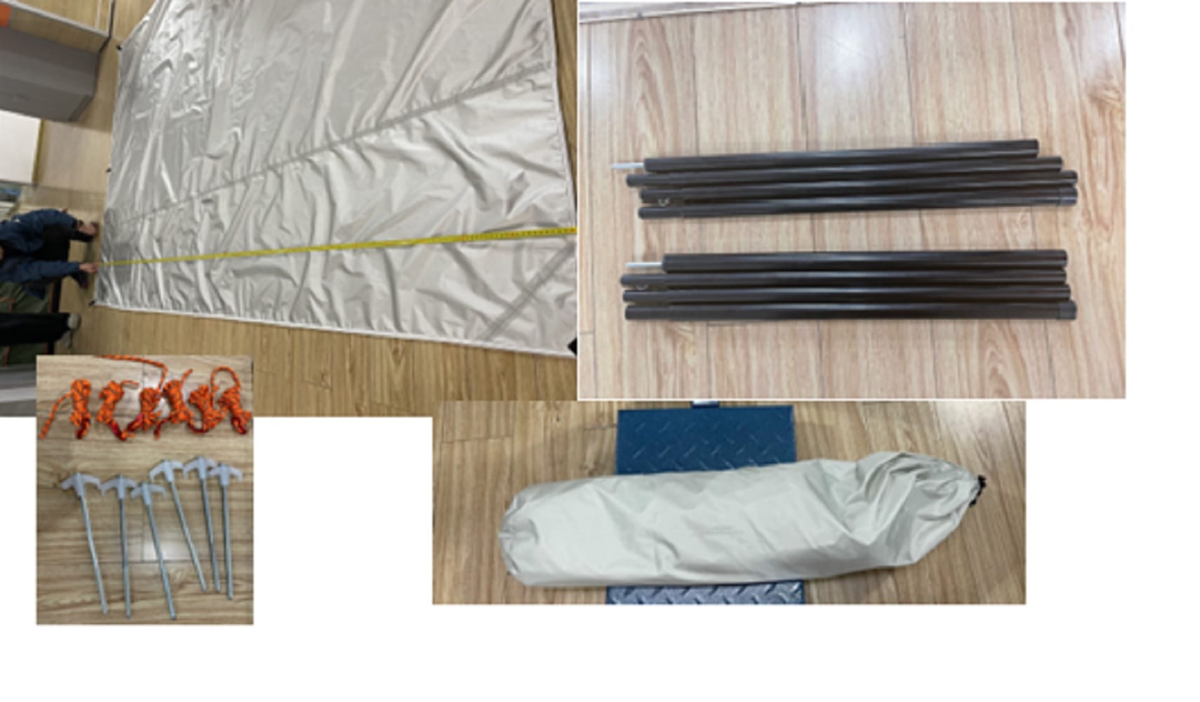 TENT GAZEBO OUTDOOR CANVAS WITH IRON ROD SPRING SILVER W200XH300xD200 CM