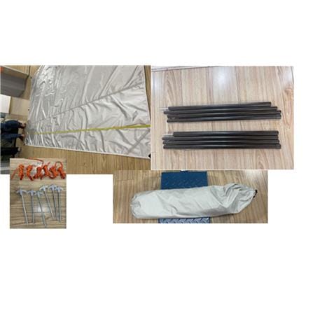TENT GAZEBO OUTDOOR CANVAS WITH IRON ROD SPRING SILVER W200XH300xD200 CM