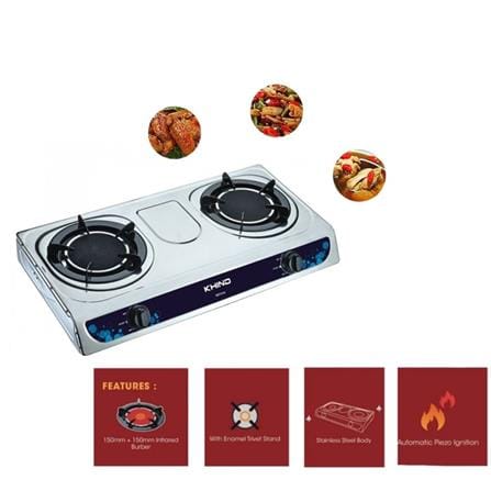 KHIND GAS STOVE IGS1516 2BURNER 2.5KW