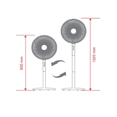 KHIND STAND FAN SF1663H 16INCH 50WATT 5BLADES 3SPEED
