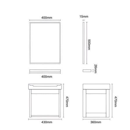 MD COUNTER WASHBASIN MBCS-430MW MABLE WHITE