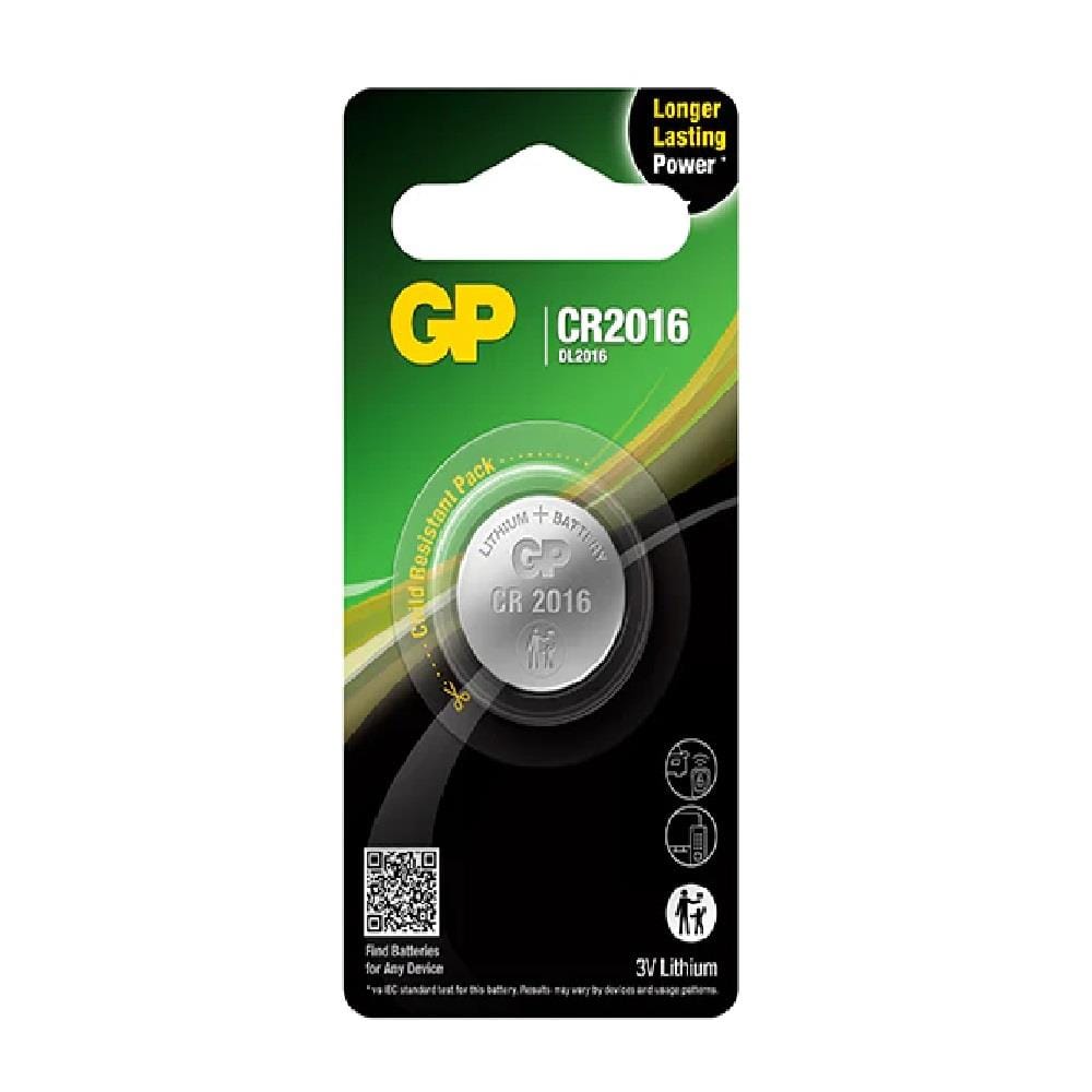 LITHIUM CELL BATTERY CR2016 CARD 1 GP