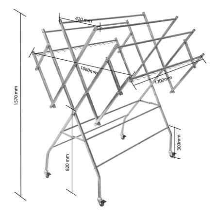 CLOTH RACK EZYHANGER  157X120X106 CM EH3900 POLISHED STAINLESS STEEL