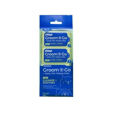 ALCOSM DAILY PET WIPES MINI 8 SHEETS X 8 EACH