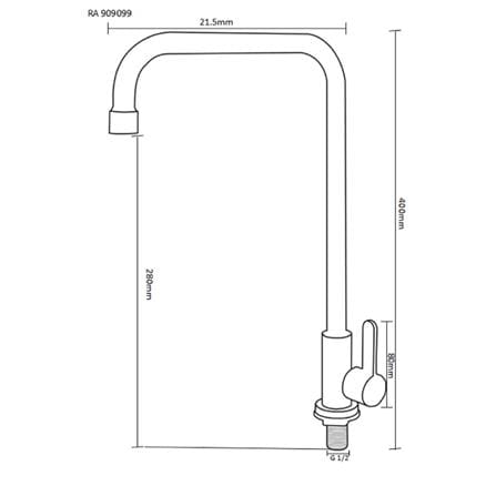 RASLAND SINK FAUCET RA 909099 STAINLESS STEEL  (PSLCF)