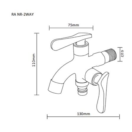 RASLAND WALL TAP RA NR-2WAYS STAINLESS STEEL
