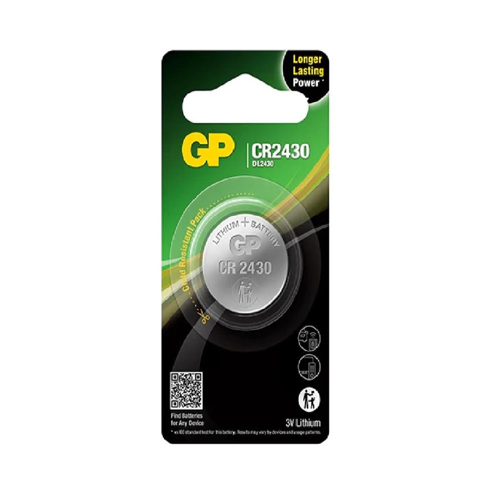 GP LITHIUM CELL BATTERY CR2430 CARD 1