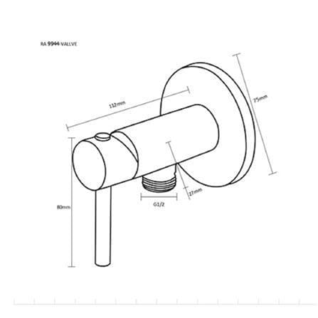 RASLAND SHOWER VALVE RA 9944-VALVE STAINLESS