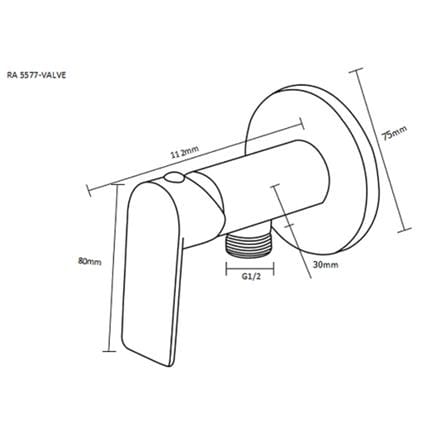 RASLAND SHOWER VALVE RA 5577-VALVE STAINLESS STEEL