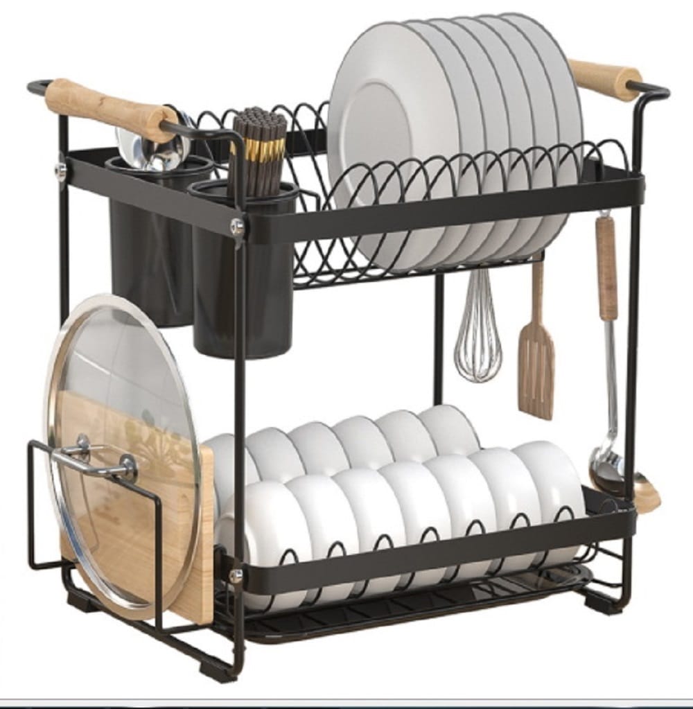 DISH DRAINER KECH MODISH 43.3X30X40CM YS10829P BLACK