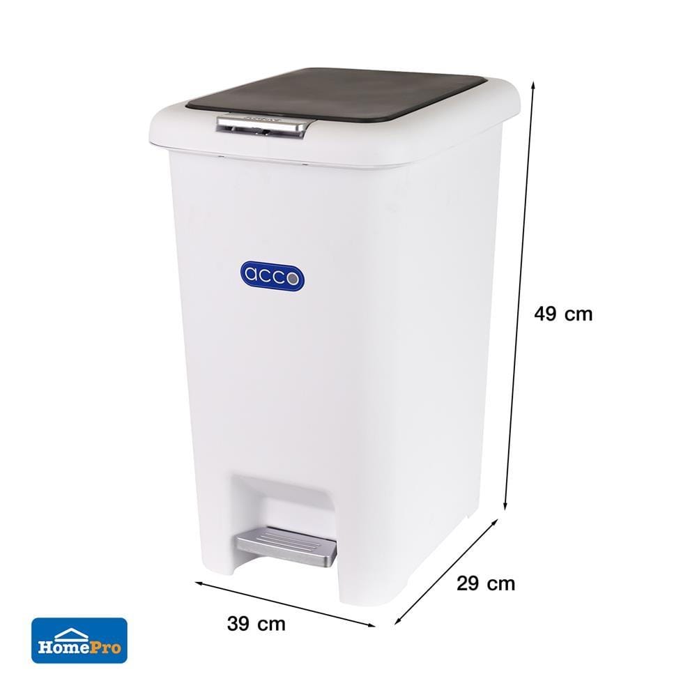 SQUARE DUSTBIN PEDAL ACCO COCO G2210-W 30L