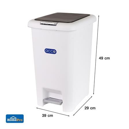 SQUARE DUSTBIN PEDAL ACCO COCO G2210-W 30L