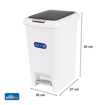 SQUARE DUSTBIN PEDAL ACCO COCO G1830-W 10L