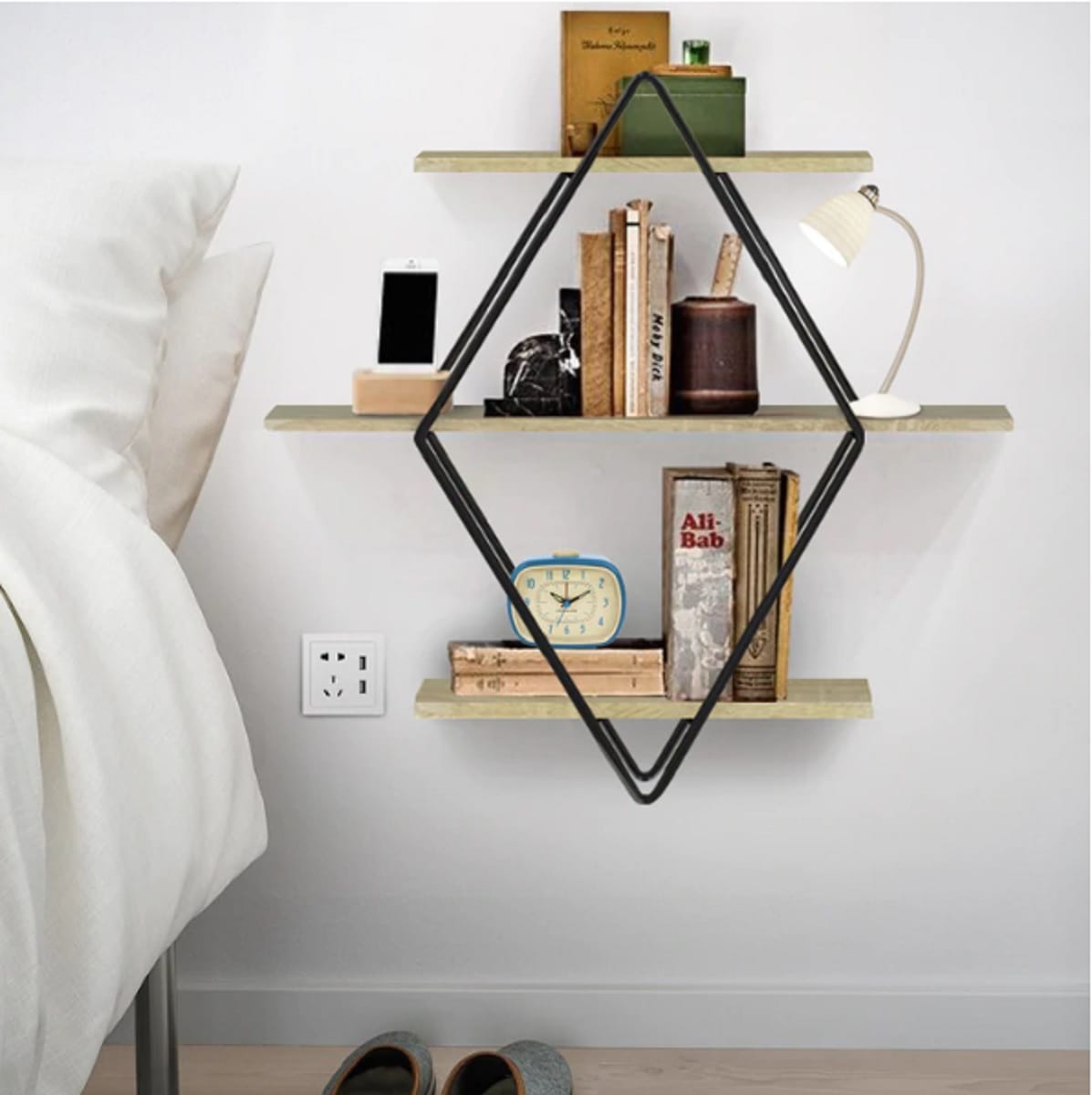 WALL SHELVES GOGIA BEECH 50X19X50CM