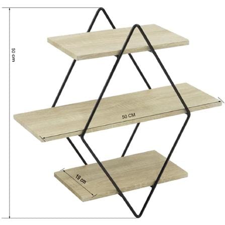 WALL SHELVES GOGIA BEECH 50X19X50CM