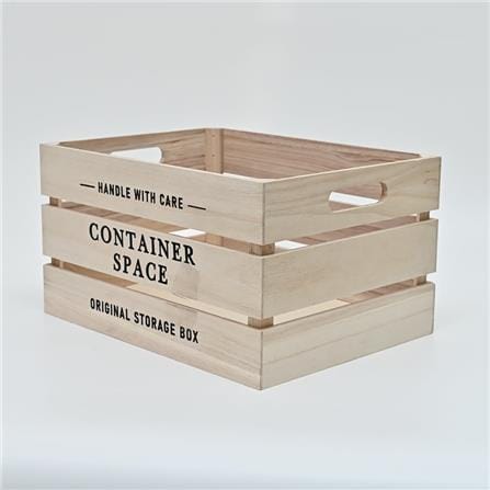 SQUARE WOODEN STORAGE BOX STACKO L 40X30X22CM NATURAL