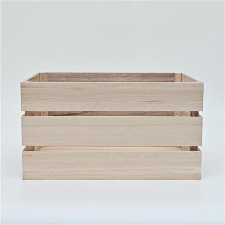 SQUARE WOODEN STORAGE BOX STACKO L 40X30X22CM NATURAL