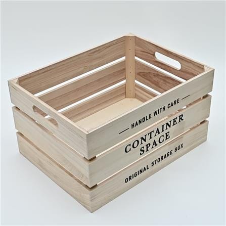 SQUARE WOODEN STORAGE BOX STACKO L 40X30X22CM NATURAL